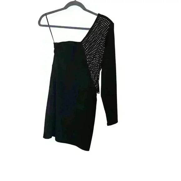 Sexy cold shoulder Express black with rhinestones emblements size 2 - Picture 4 of 9